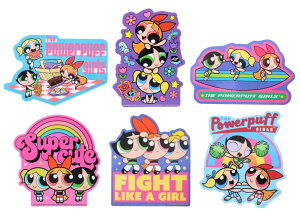 パワーパフガールズ ダイカット ビニールステッカー 6種セット(ピクニック・PU・サーフボード・レインボー・ファイト・チアガール) 約8cm スモール・プラネット