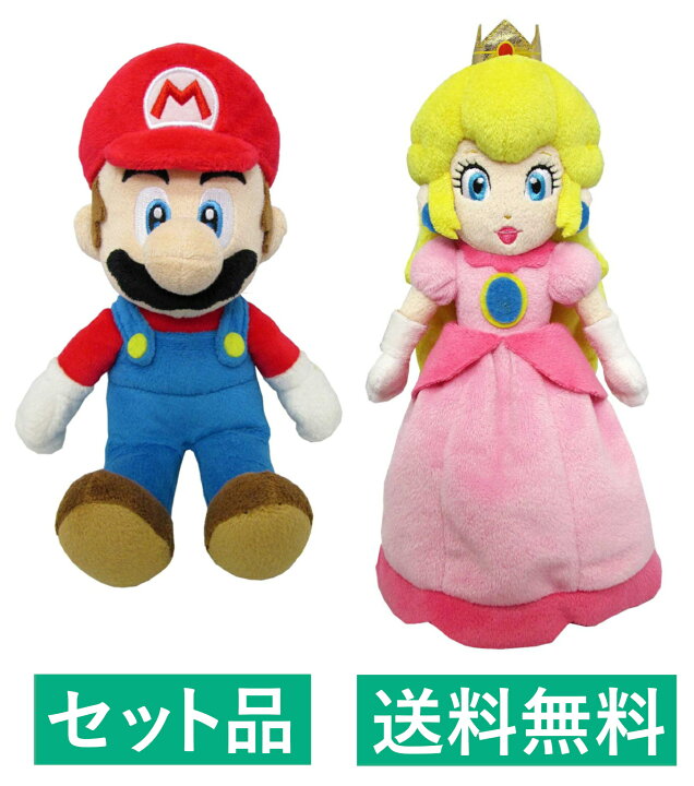 楽天市場】スーパーマリオ マリオ＆ピーチ姫(S) ぬいぐるみ2種セット 