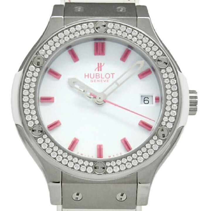 楽天市場 高額クーポン配布 6 1 2 9 59迄 Hublot ウブロ クラシックフュージョン ダイヤベゼル 561 Ze 2190 Lr 1104 Msk11 30本限定 クォーツ レディース 白文字盤 中古 Ds Katou Ds Katou