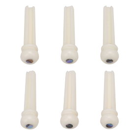 ギターブリッジピン シェルドット付き ギターアクセサリ 交換部品 牛骨製 ホワイト