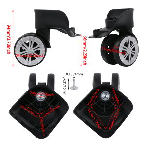 1ペア 603D スーツケース キャスター 交換キット スイベルホイール タイヤ 車輪 コロコロ 補修 取り替え ブラック