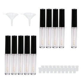 ミニ リップ グロス チューブ 1.3ml DIY プラスチック 空 ボトル ストッパー付き 10個パック