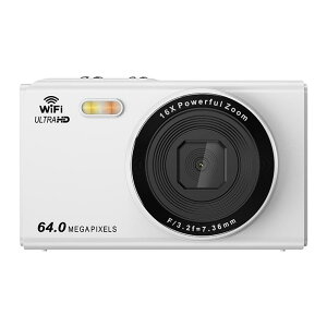 【32GB SDカード無料贈呈】デジタルカメラ コンパクトデジカメ キッズカメラ 6400万高画素 4K動画撮影 AF 2.8インチ トイカメラ 子供用カメラ 16倍ズーム タイマー 初心者 子供 向け 16倍ズーム ポ