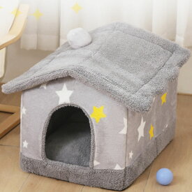 猫ベッド ペット用ベッド ペット用寝袋 子犬 猫用 ドーム型 ペットハウス ペットクッション ふわふわ 可愛い ベッド 寝床 キャットベッド 小型犬 ペットソファー 多機能 2WAY 小動物用 安眠 犬猫兼用 保温防寒 暖かい 休憩所 LAFH