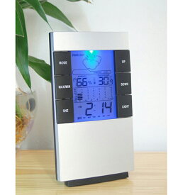 デジタル温湿度計 温湿度計・温度計・湿度計・時計・カレンダー機能・目覚まし時計・LCDバックライト・ディスプレイ天気/予報機能付き・置き掛け壁掛け兼用・最高/最低温度、最高/最低湿度