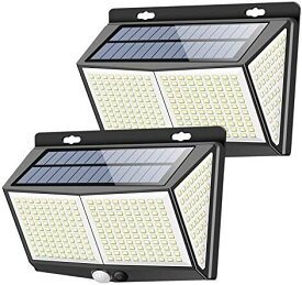 センサーライト 288LED ソーラーライト 3つ知能モード Focondot 4面発光 人感センサー 屋外照明