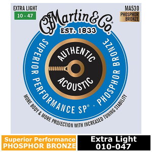Martin MA530 Superior Performance Phosphor Bronze Extra Light 010-047 }[` ARM