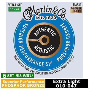 6Zbg Martin MA530 Superior Performance Phosphor Bronze Extra Light 010-047 }[` ARM
