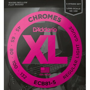 5p D'Addario ECB81-5 Flat Wound 045-132 Long Scale __I tbgEh x[X