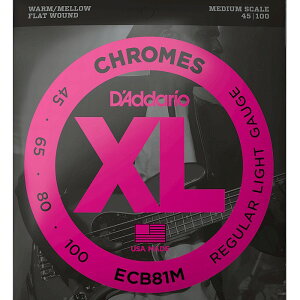 D'Addario ECB81M Flat Wound 045-100 Medium Scale ダダリオ フラットワウンド ベース弦