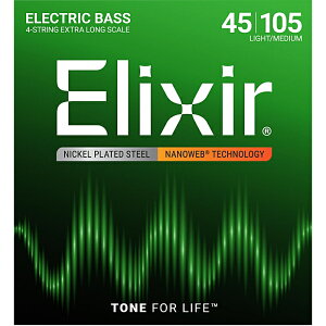 Elixir Nanoweb Bass #14087 Extra Long Light/Medium 045-105 GNT[ R[eBO x[X