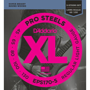 5���p D'Addario EPS170-5 Pro Steels 045-130 Long Scale �_�_���I �x�[�X��