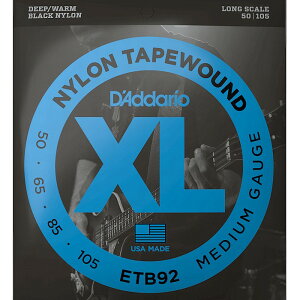D'Addario ETB92 Black Nylon Tapewounds 050-105 Long Scale ダダリオ ベース弦