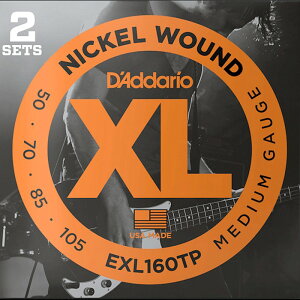 2セットパック D'Addario EXL160TP Nickel Wound 050-105 Long Scale ダダリオ ベース弦