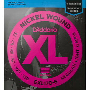 6p D'Addario EXL170-6 Nickel Wound 032-130 Long Scale __I x[X