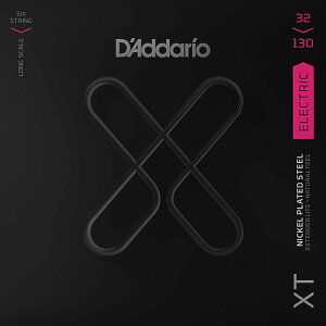 6���p D'Addario XTB32130 XT Nickel 032-130 Long Scale �_�_���I �R�[�e�B���O�� �x�[�X��