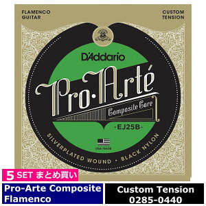 5�Z�b�g D'Addario EJ25B Pro Arte Black Nylon Composite Flamenco �_�_���I �N���V�b�N��