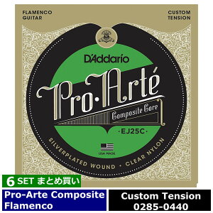 6�Z�b�g D'Addario EJ25C Pro Arte Clear Nylon Composite Flamenco �_�_���I �N���V�b�N��