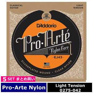 5�Z�b�g D'Addario EJ43 Pro Arte Nylon Silver/Clear Light �_�_���I �N���V�b�N��