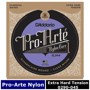 D'Addario EJ44 Pro Arte Nylon Silver/Clear Extra Hard �_�_���I �N���V�b�N��