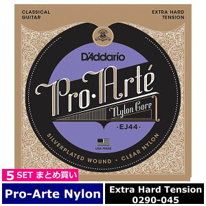 5�Z�b�g D'Addario EJ44 Pro Arte Nylon Silver/Clear Extra Hard �_�_���I �N���V�b�N��