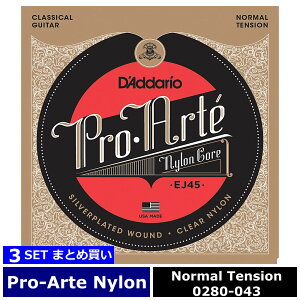 3�Z�b�g D'Addario EJ45 Pro Arte Nylon Silver/Clear Normal �_�_���I �N���V�b�N��