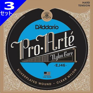3Zbg D'Addario EJ46 Pro Arte Nylon Silver/Clear Hard __I NVbN