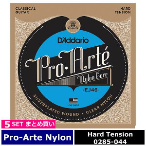 5�Z�b�g D'Addario EJ46 Pro Arte Nylon Silver/Clear Hard �_�_���I �N���V�b�N��