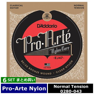 6�Z�b�g D'Addario EJ47 Pro Arte Nylon Bronze/Clear Normal �_�_���I �N���V�b�N��
