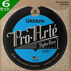 6Zbg D'Addario EJ51 Pro Arte Nylon Polished Silver/Clear Hard __I NVbN