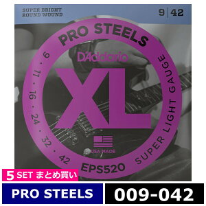 5Zbg D'Addario EPS520 Pro Steels 009-042 __I GLM^[