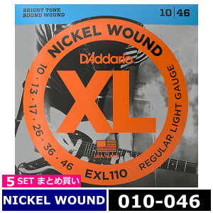 5�Z�b�g D'Addario EXL110 Nickel Wound 010-046 �_�_���I �G���L�M�^�[��
