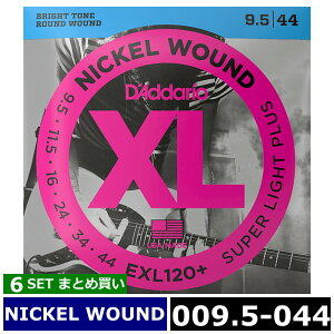 6Zbg D'Addario EXL120+ Nickel Wound 009.5-044 __I GLM^[