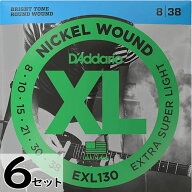 6セット D'Addario EXL130 Nickel Wound 008-038 ダダリオ エレキギター弦