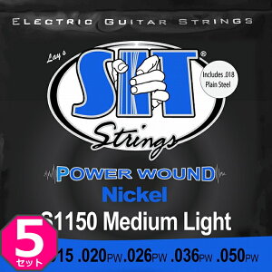 5セット SIT S1150 Power Wound Medium Light 011-050 エスアイティー エレキギター弦