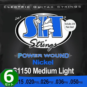 6セット SIT S1150 Power Wound Medium Light 011-050 エスアイティー エレキギター弦
