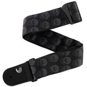 D'Addario Woven Strap Skulls Black Tubular 50TB00 �_�_���I �M�^�[�X�g���b�v
