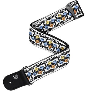 D'Addario Eco Comfort Strap Jacquard Woven White 50RW00 �_�_���I �M�^�[�X�g���b�v