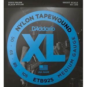 D'Addario ETB92S Black Nylon Tapewounds 050-105 Short Scale __I x[X