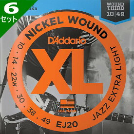 6セット D'Addario EJ20 Nickel Wound 3弦ワウンド 010-049 ダダリオ エレキギター弦