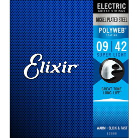 Elixir Polyweb #12000 Super Light 009-042 エリクサー コーティング弦 エレキギター弦