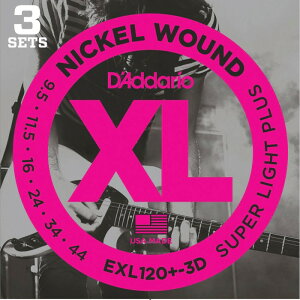 3ZbgpbN D'Addario EXL120+-3D Nickel Wound 009.5-044 __I GLM^[
