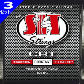 3セット SIT CS942 CRT Coated Electric Extra Light 009-042 エスアイティー コーティング弦 エレキギター弦