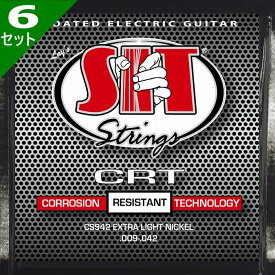 6セット SIT CS942 CRT Coated Electric Extra Light 009-042 エスアイティー コーティング弦 エレキギター弦