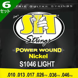 6セット SIT S1046 Power Wound Light 010-046 エスアイティー エレキギター弦