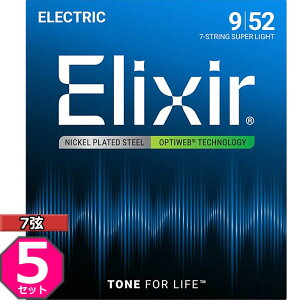 5Zbg 7p Elixir OPTIWEB #19007 7-String Super Light 009-052 GNT[ R[eBO GLM^[