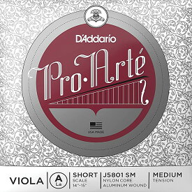 D'Addario Pro Arte Viola Strings J5801 SM ダダリオ ヴィオラ弦 ショートスケール ミディアムテンション バラ弦 A線
