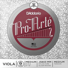 D'Addario Pro Arte Viola Strings J5803 MM ダダリオ ヴィオラ弦 ミディアムスケール ミディアムテンション バラ弦 G線