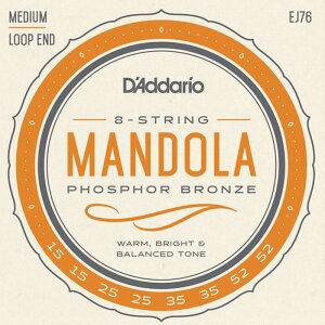 D'Addario EJ76 Mandolla Medium 015-052 Phosphor Bronze �_�_���I �}���h�[����