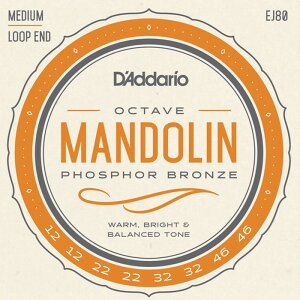 D'Addario EJ80 Octave Mandolin Medium 012-046 Phosphor Bronze �_�_���I �I�N�^�[�u �}���h������